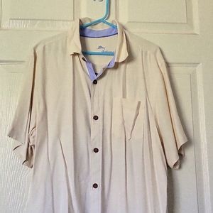 Tommy Bahama hawaiian cream tropical button down shirt size L